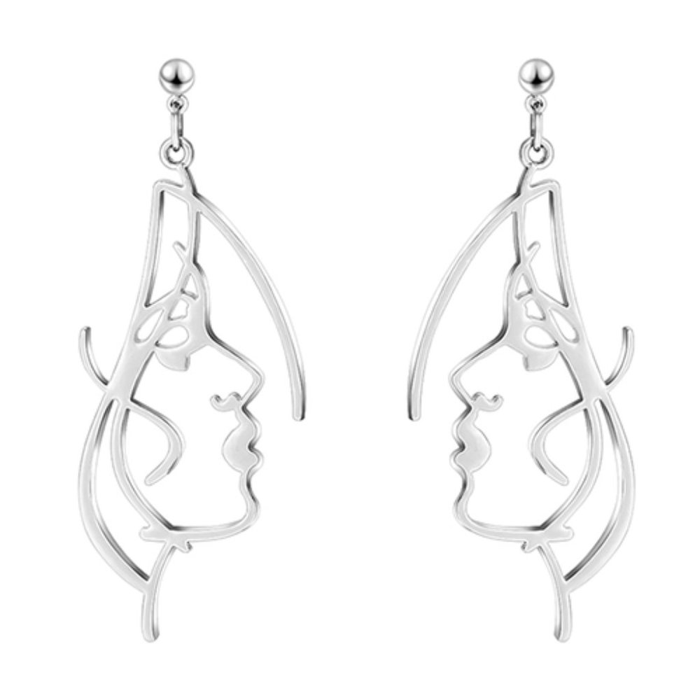 Earrings ~ Silver ~ Female ~ Profile ~ Dangle